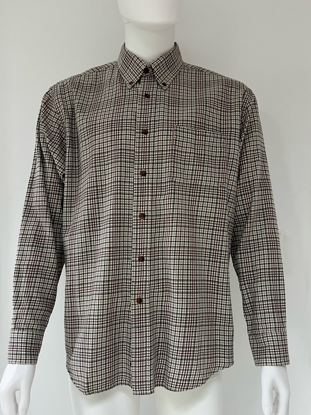 PENDLETON Canterbury Cloth XL Plaid Pima Cotton Merino Wool Button Down Shirt